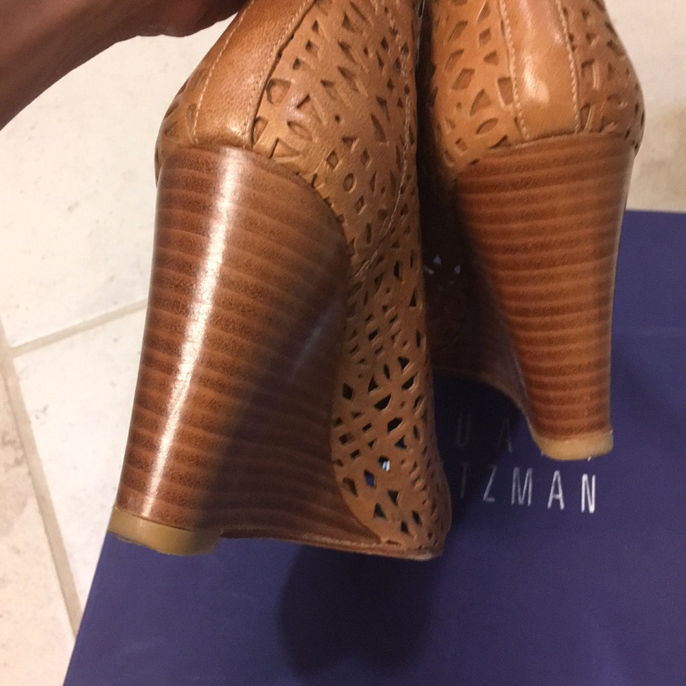 Stuart Weitzman Perforated Open Toe Bootie - image 4
